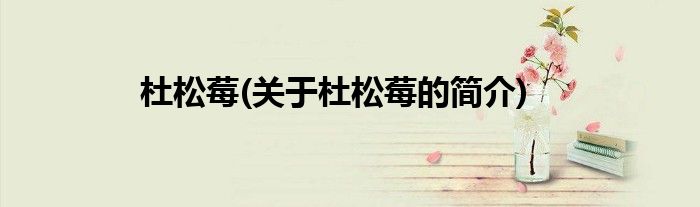 杜松莓(关于杜松莓的简介)