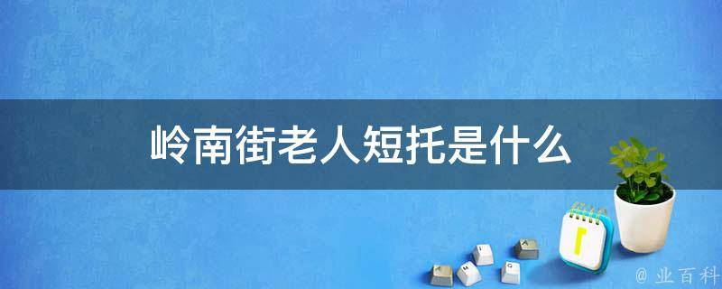 岭南街老人短托是什么