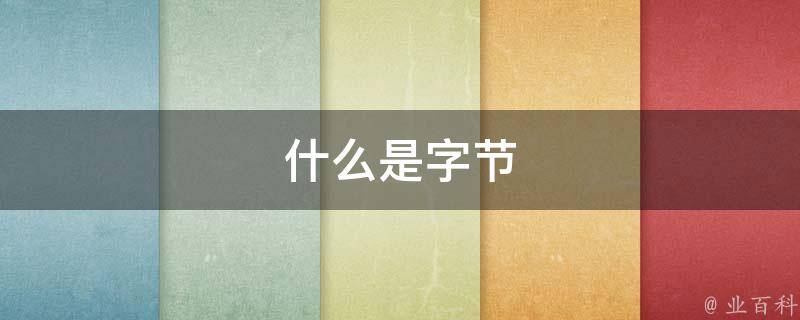 什么是字节