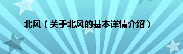 北风（关于北风的基本详情介绍）