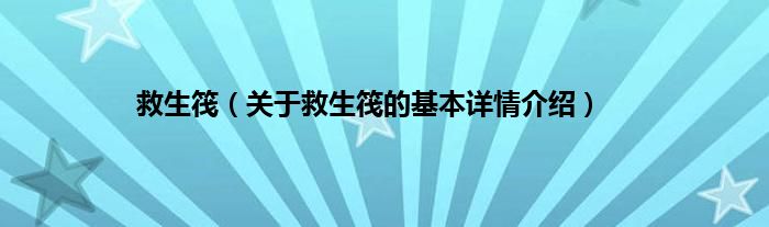 救生筏（关于救生筏的基本详情介绍）