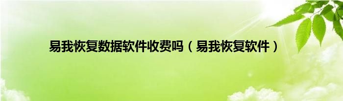 易我恢复数据软件收费吗（易我恢复软件）
