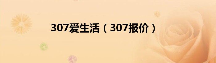 307爱生活（307报价）