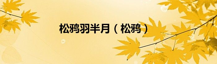 松鸦羽半月（松鸦）